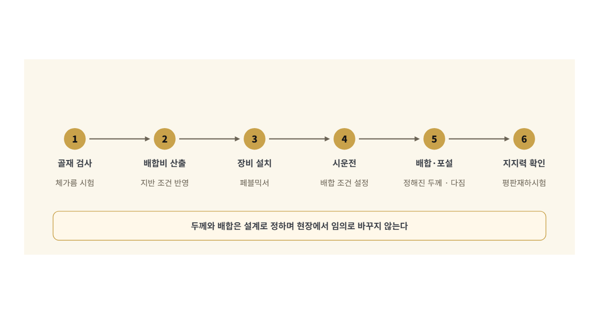 페블테크 시공 순서 도해